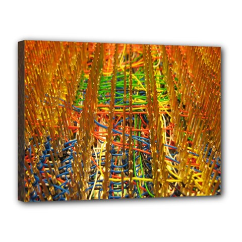 Circuit Board Pattern Canvas 16  X 12  by Simbadda