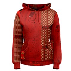 Computer Texture Red Motherboard Circuit Women s Pullover Hoodie by Simbadda