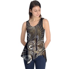 Fractal Art Texture Neuron Chaos Fracture Broken Synapse Sleeveless Tunic by Simbadda