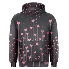 Pink Hearts On Black Background Men s Pullover Hoodie by TastefulDesigns