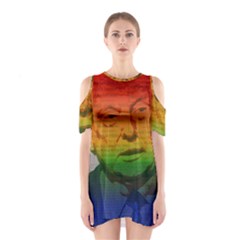 Rainbow Trump  Shoulder Cutout One Piece by Valentinaart