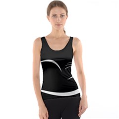 Cat Black Vector Minimalism Tank Top by Simbadda