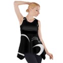 Cat Black Vector Minimalism Side Drop Tank Tunic View1