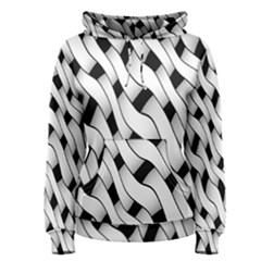 Black And White Pattern Women s Pullover Hoodie by Simbadda