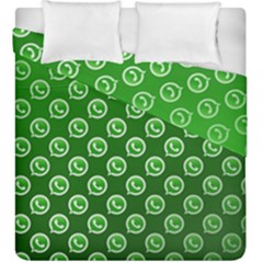 Whatsapp Logo Pattern Duvet Cover Double Side (king Size) by Simbadda