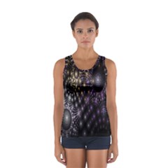 Fractal Patterns Dark Circles Women s Sport Tank Top  by Simbadda