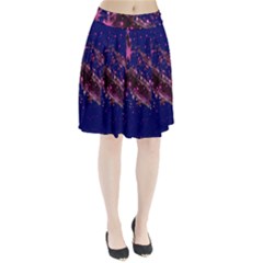 Stars Abstract Shine Spots Lines Pleated Skirt by Simbadda