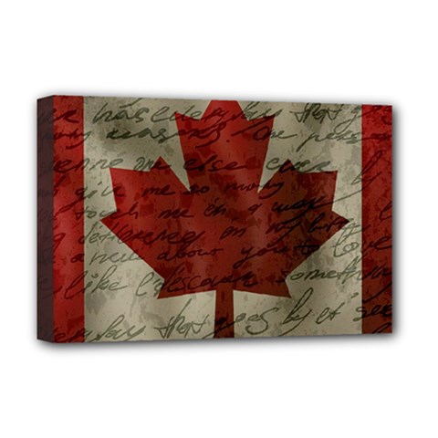 Canada Flag Deluxe Canvas 18  X 12   by Valentinaart