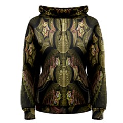 Fractal Abstract Patterns Gold Women s Pullover Hoodie by Simbadda