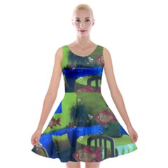 Natural Habitat Velvet Skater Dress by Valentinaart