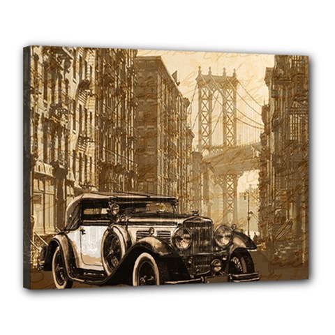 Vintage Old Car Canvas 20  X 16  by Valentinaart