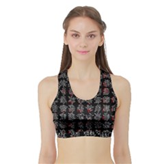 Chinese Characters Sports Bra With Border by Valentinaart