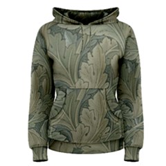 Vintage Background Green Leaves Women s Pullover Hoodie by Simbadda