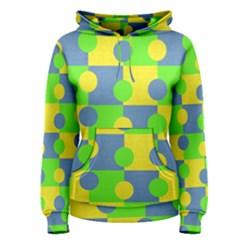 Abric Cotton Bright Blue Lime Women s Pullover Hoodie by Simbadda