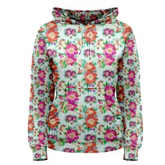 Floral Flower Pattern Seamless Women s Pullover Hoodie by Simbadda