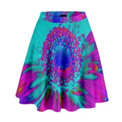 Retro Colorful Decoration Texture High Waist Skirt by Simbadda