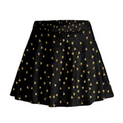 Grunge Retro Pattern Black Triangles Mini Flare Skirt by Simbadda