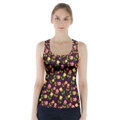 Flowers Roses Floral Flowery Racer Back Sports Top by Simbadda