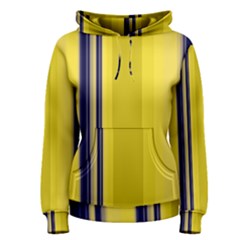 Yellow Blue Background Stripes Women s Pullover Hoodie by Simbadda