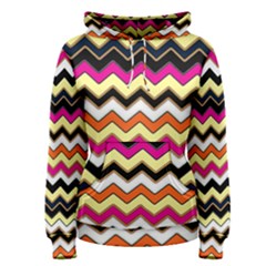 Colorful Chevron Pattern Stripes Pattern Women s Pullover Hoodie by Simbadda