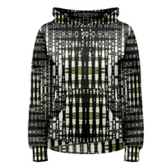 Interwoven Grid Pattern In Green Women s Pullover Hoodie by Simbadda