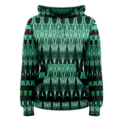 Green Triangle Patterns Women s Pullover Hoodie by Simbadda