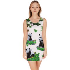 Cute Panda Cartoon Sleeveless Bodycon Dress by Simbadda