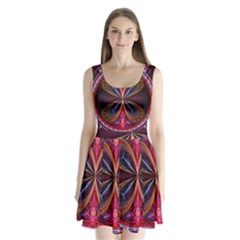 3d Abstract Ring Split Back Mini Dress  by Simbadda