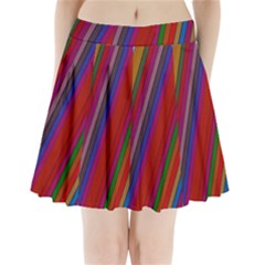 Color Stripes Pattern Pleated Mini Skirt by Simbadda