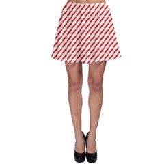 Pattern Red White Background Skater Skirt by Simbadda