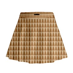 Pattern Gingerbread Brown Mini Flare Skirt by Simbadda