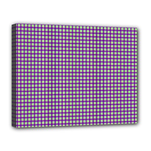 Mardi Gras Purple Plaid Canvas 14  X 11  by PhotoNOLA