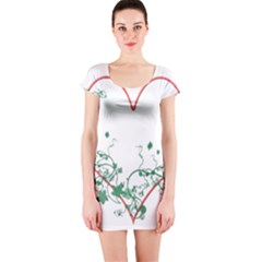 Heart Ranke Nature Romance Plant Short Sleeve Bodycon Dress by Simbadda