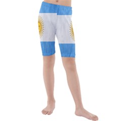 Argentina Texture Background Kids  Mid Length Swim Shorts by Simbadda