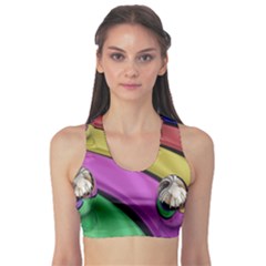 Balloons Colorful Rainbow Metal Sports Bra by Simbadda