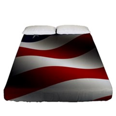 Flag United States Stars Stripes Symbol Fitted Sheet (queen Size) by Simbadda