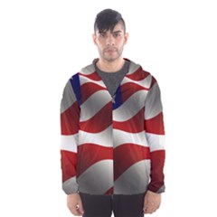 Flag United States Stars Stripes Symbol Hooded Wind Breaker (men) by Simbadda