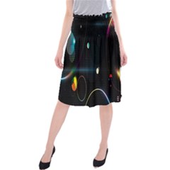 Glare Light Luster Circles Shapes Midi Beach Skirt by Simbadda