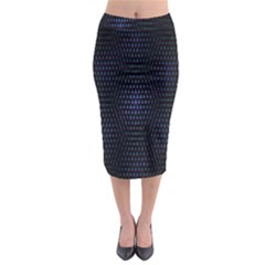 Hexagonal White Dark Mesh Midi Pencil Skirt by Simbadda