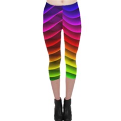 Spectrum Rainbow Background Surface Stripes Texture Waves Capri Leggings  by Simbadda