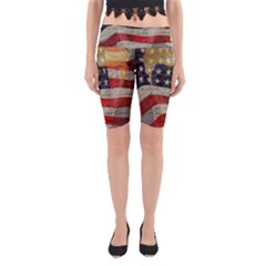 American President Yoga Cropped Leggings by Valentinaart