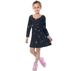 Extreme Deep Field Kids  Long Sleeve Velvet Dress by SpaceShop