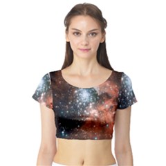 Star Cluster Short Sleeve Crop Top (tight Fit) by SpaceShop