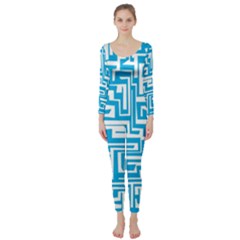 Pattern Long Sleeve Catsuit