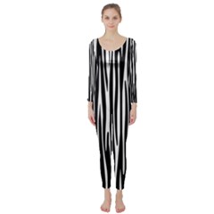 Zebra Pattern Long Sleeve Catsuit