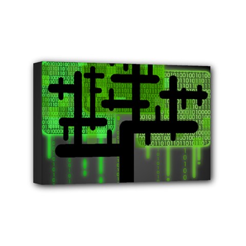 Binary Binary Code Binary System Mini Canvas 6  X 4  by Simbadda