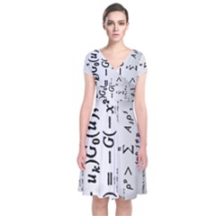 Science Formulas Short Sleeve Front Wrap Dress by Simbadda