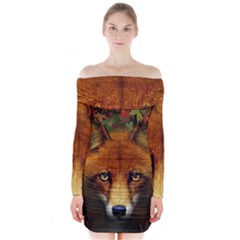 Fox Long Sleeve Off Shoulder Dress by Simbadda