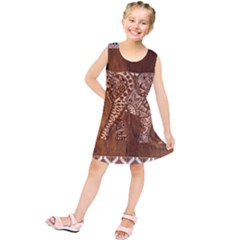 Elephant Aztec Wood Tekture Kids  Tunic Dress by Simbadda