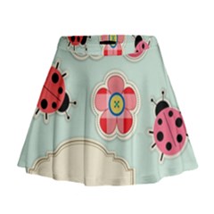 Buttons & Ladybugs Cute Mini Flare Skirt by Simbadda